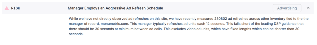 Manager Aggressive Ad Refresh Schedule