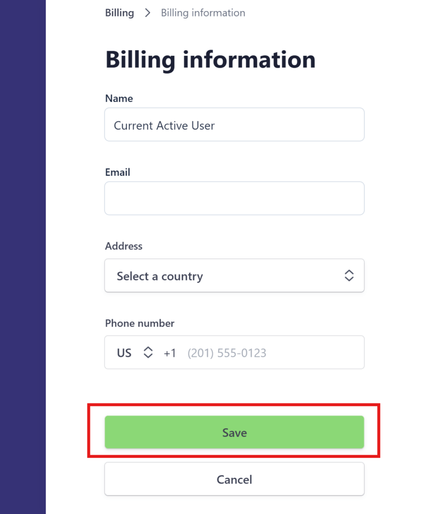 How to Update Billing Info